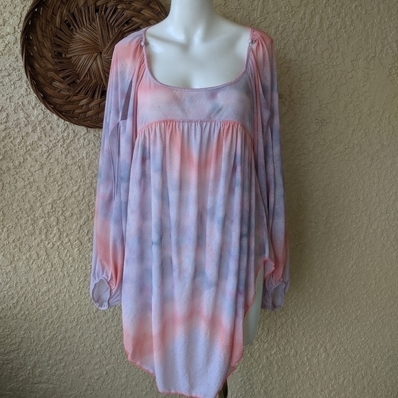 Free people majestic watercolor blouse size small - Picture 3 of 13